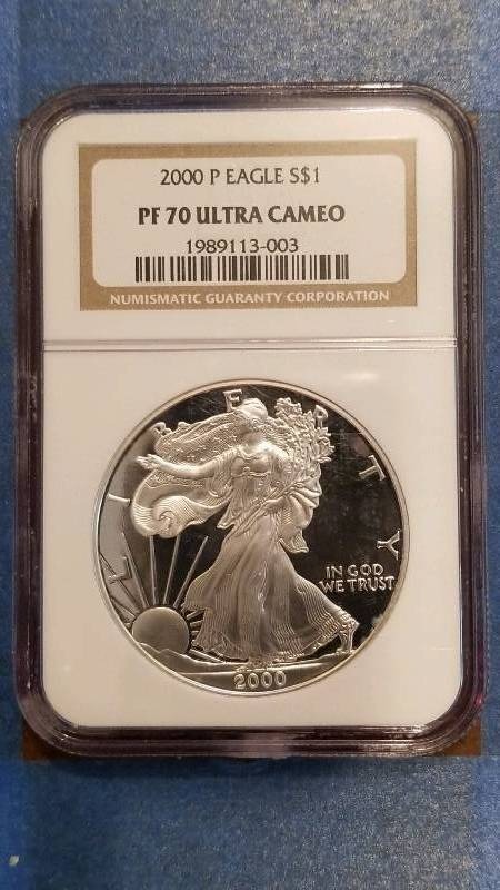 lot 834 image: 2000(P) PF 70 Ultra Cameo American Silver Eagle