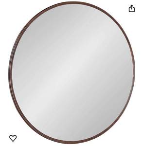 lot 33013 image: Round Framed Wall Mirror, 30 Inch Diameter, Bronze, Modern Circular Mirror for Wall D�cor (Retail Approx. $201.99)
