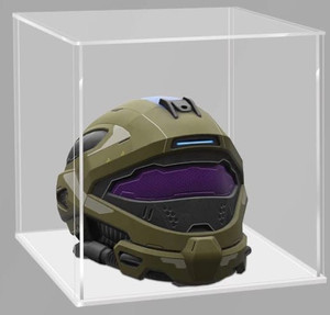 lot 33023 image: LANSCOERY Clear Acrylic Display Case, Assemble Cube Display Box Stand with White Base, Dustproof Protection Showcase for Collectibles Memorabilia Figurines (15.7x15.7x15.7inch 40x40x40cm) (Retail $98.60)