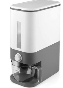 lot 33045 image: U-miss 25 Lbs Rice Dispenser, Large Grain Container Storage with Lid Measuring Cylinder Moisture Proof Household Cereal Dispenser Bucket for Kitchen Soybean Corn(Retail $39.99)