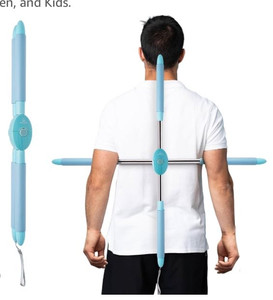 lot 33051 image: AYVAN Back Straightener Posture Corrector Device - Hunchback Corrector with Carry Bag for Easy Portability - Comfort-Padded Yoga Stick - Posture Corrector for Men, Women, and Kids. (Retail $32.99)