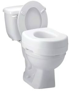lot 33070 image: Carex Toilet Seat Riser - Adds 5 Inch of Height to Toilet - Raised Toilet Seat With 300 Pound Weight Capacity - Slip-Resistant (White)(Retail $29.99)