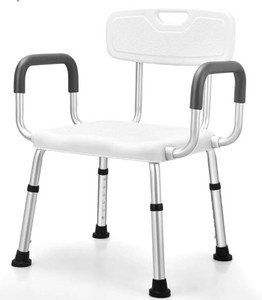 lot 33075 image: Sangohe Shower Chair for Inside Shower - Heavy Duty Shower Seat with Armrest and Back - Shower Chair for Elderly Adults - Shower Seats for Elderly - Shower Chair for Bathtub, 796B (Retail $79.99)