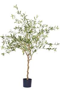 lot 1826 image: Phimos 5FT Artificial Olive Tree (60) Tall Fake Potted Olive Tree with Planter Large Faux Olive Branches and Fruits Artificial Tree for Modern Home Office