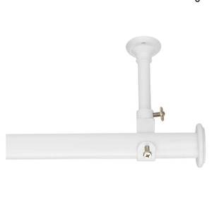 lot 1830 image: YunNephele Hanging Curtain Rod 108-168 inch White,1 inch diameter Single Window Curtain Rods Set,Metal Adjustable Ceiling Wall Mount Drapery Rod