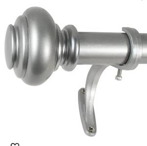 lot 1847 image: Decopolitan 34-Inch Urn Single Window Treatment Rod Set, 72 to 144-Inch, Antique Silver