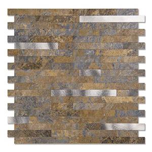 lot 1864 image: Art3d 10-Sheet Peel and Stick Collage Tile for Kitchen Backsplash - Rustic Slate