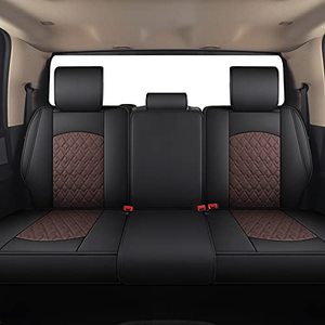 lot 1958 image: JOJOBAY Car Seat Covers for Dodge Ram,Fit Ram 2010-2023 150025003500 Pick-up Truck,Crew,Regular,Quad,Mega Cab,Waterproof Leather Automotive Interior Accessories Rear Seat Cover,Black-Brown