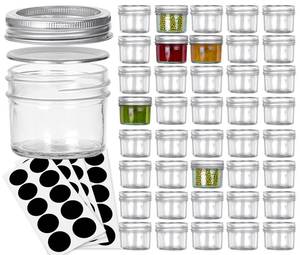 lot 1873 image: VERONES Mason Jars, 4OZ Canning Jars With Regular Lids and Bands, Ideal for Jam, Honey, Wedding Favors, Shower Favors, DIY Spice Jars, 40 PACK