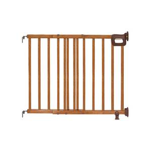 lot 1882 image: Summer Infant Deluxe Stairway Simple to Secure Safety Pet and Baby Gate,30-48 Wide,32 Tall,Easy Install on Wall or Banister in Doorway or Stairway,Hardware Mount,Auto Close Walk-Thru Door-Oak Wood