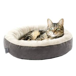 lot 1884 image: Loves cabin Round Donut Cat and Dog Cushion Bed, 20in Bed for Cats or Small Dogs, Anti-Slip & Water-Resistant Bottom, Super Soft Durable Fabric Pet Beds, Washable Luxury Cat & Dog Bed Gray