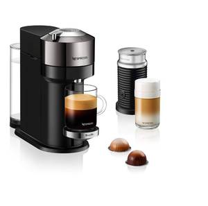 lot 1888 image: Nespresso Vertuo Next Deluxe Coffee and Espresso Maker, Pure Chrome with Aeroccino Milk Frother,1.1 liter, Black,Dark Chrome