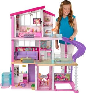 lot 1898 image: Barbie DreamHouse Dollhouse with 70 Accessories, Working Elevator &amp Slide, Transforming Furniture, Lights &amp Sounds, Multicolor