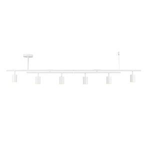 lot 1899 image: Globe Electric West 64 6-Light Track Lighting, Matte White, Center Swivel Bars, Bulb Not Included