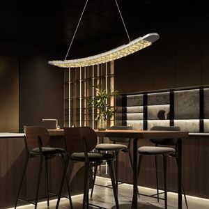 lot 1902 image: FDPBY Modern LED Chandelier Pendant Light Dimmable 4000K Crystal Linear Chandeliers Contemporary Chrome Chandelier Hanging Light Fixture for Living Room Restaurant Dining Table Bedroom