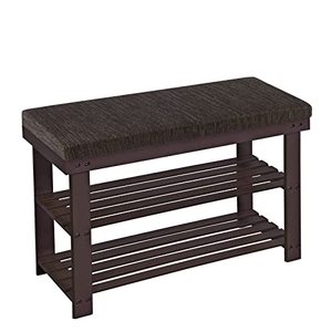 lot 1904 image: baibu Piano Bench Cushion 32 x12 inch for Indoor Shoe Storage Non Slip Picnic Bench Pad with Ties for Kitchen Dining Table Seat - One Pad Only (Brown, 32x12x1.5in)