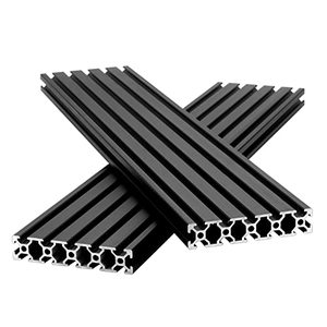 lot 1912 image: 20100 T Slot Aluminum Extrusion for 3D Printer Parts and CNC DIY Black 700mmX2
