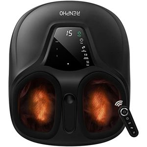 lot 1914 image: RENPHO Shiatsu Foot Massager with Heat, Compact Foot Massager Machine with Remote, Deep Kneading, Squeezing, Auto-Off Timers, Relives Tired Muscles and Plantar Fasciitis, Fits Men Size Up to 12