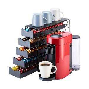 lot 1917 image: Flagship for Nespresso Pod Holder Drawer Large Mullti Tier Coffee Pod Holder Vertuo (5 Tier (100Pods))