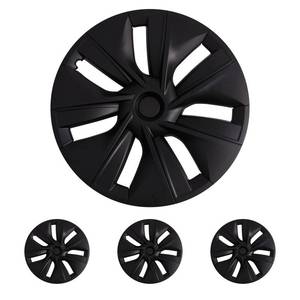 lot 1925 image: KAVANIC Tesla Wheel Cover Hubcap 19 Inch Matte Black Support Logo Range Improvement (4 PCS) Gemini Style for 2020-2023 Model Y Wheel Cover Replacement