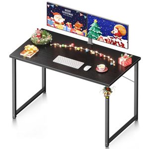 lot 1929 image: Coleshome 40 Inch Computer Desk, Modern Simple Style Desk for Home Office, Study Student Writing Desk, Black