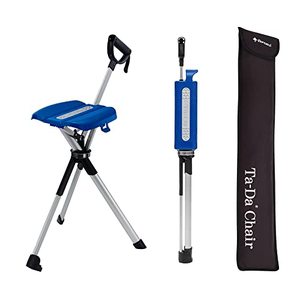 lot 1937 image: STEP2GOLD Ta-Da Chair Series 2- Portable Walking Stick, Cane with Seat, Foldable Chair, Hiking Stick, for Camping, Hiking, Lightweight Aluminum, Easy Carry, Anti-Slip (34.2Blue)
