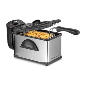 lot 1942 image: Elite Gourmet EDF2100 Electric Immersion Deep Fryer Removable Basket Adjustable Temperature, Lid with Viewing Window and Odor Free Filter, 2 Quart  8.2 cup