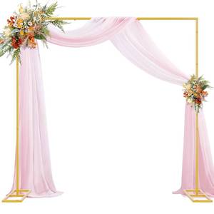 lot 1945 image: Wokceer 8x8FT Backdrop Stand Heavy Duty Pipe and Drape Kit with Base, Square Adjustable Backdrop Stand for Wedding Birthday Party Photo Booth Background Photography Exhibition Decoration