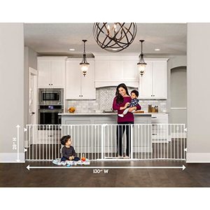 lot 1952 image: Regalo 130-Inch Super Wide Adjustable Baby Gate and Play Yard, 2-in-1, Bonus Kit, Includes 4 Pack of Wall Mounts(Pack of 1)