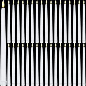 lot 4066 image: Reginary 36 Pieces Flameless LED Taper Candles Flickering 11 Inch Plastic Candles for Wedding, Party, Home Decor - White