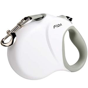 lot 4070 image: Fida Upgraded Retractable Dog Leash 26ft, Heavy Duty Pet Walking Leash for MediumLarge Breed up to 110 lbs, 360° Tangle-Free Long Retract Dog Lead, Soft Grip, One-Hand Brake, White