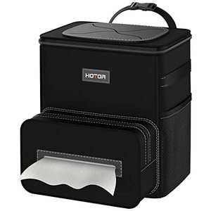 lot 4075 image: HOTOR Car Trash Can 2.5 Gallon - Handy Tissue Holder, Easy-to-Install Car Accessory Interior, Leak-Proof Organizer and Storage Bag for the BackFrontConsole of Any Cars, Sedans, SUVs & Trucks