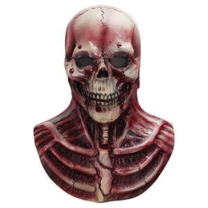 lot 4098 image: MOLEZU Halloween Zombie Vampire Head Mask for Adult, Scary Horror Skull Costume Cosplay Party (A)