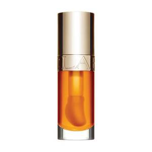 lot 4101 image: Clarins Lip Comfort Oil Soothes, Comforts, Hydrates and Protects Lips Sheer, High Shine Finish Visibly Plumps 93% Natural Ingredients Organic Sweetbriar Rose Oil, Rich in Omega-6 and Omega-3