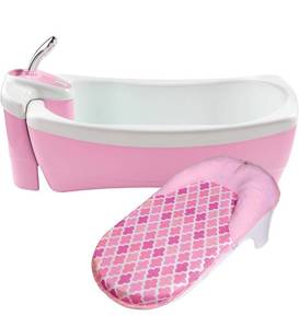 lot 1964 image: Summer Infant Lil Luxuries Whirlpool Bubbling Spa & Shower (Pink) Luxurious Baby Bathtub with Circulating Water Jets, 2 Piece Set (Pack of 1)