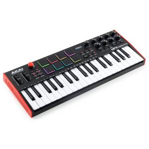 lot 1966 image: Akai Professional MPK Mini Plus - USB MIDI Keyboard Controller with 37 Mini Keys, 8 MPC Pads, Sequencer, MIDICVGate IO, Music Production Software
