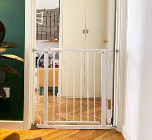 lot 1969 image: BalanceFrom Easy Walk-Thru Safety Gate for Doorways and Stairways with Auto-CloseHold-Open Features, 30-Inch Tall, Fits 29.1 - 33.8 Inch Openings, White