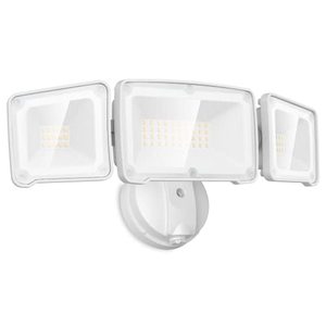 lot 1980 image: LEPOWER 3500LM Dusk to Dawn Flood Light Outdoor,35W LED Flood Light, Outdoor Security Lights with Photocell, 3200K, IP65 Waterproof, 3 Head, Exterior Flood Lights for Garden, Garage, House, Backyard