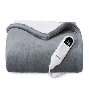 lot 4006 image: Bedsure Heated Blanket Electric Blanket - Soft Flannel Electric Throw, Heating Blanket with 4 Time Settings, 6 Heat Settings, and 3 hrs Timer Auto Shut Off (50x60 inches, Grey)