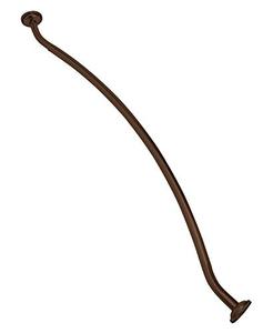 lot 4007 image: Bath Bliss Curved Shower Rod  Adjustable 42-72 Inch  Bathroom Shower Curtain and Liner Rod  33% More Space  Wall Mounted  Easy Installation  Oil Rubbed Bronze