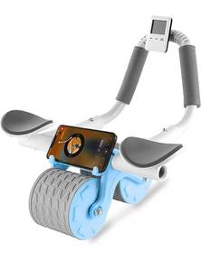 lot 4009 image: Ab Roller Wheel with Knee Mat &Timer, Automatic Rebound Abdominal Wheel, Ab Abdominal Exercise Roller with Elbow Support, Abs Workout Equipment Ab Exercise Roller for Women Men