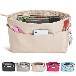 lot 4011 image: Vercord Premium Nylon Purse Organizer Tote Handbag Insert Organizers Bag in Bag Zipper 13 Pockets Beige Large