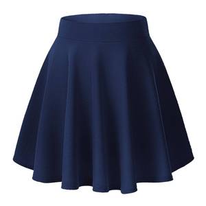 lot 4020 image: Urban CoCo Womens Basic Versatile Stretchy Flared Casual Mini Skater Skirt (2XL, Navy Blue)