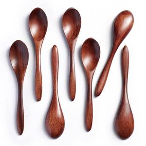 lot 4023 image: Hefild 7 PCS Small Wooden Spoons, 5.78 Inch honey spoons for Tea, Smooth Wooden Honey Teaspoon for Coffee, Ellipse Serving Wood Spoons, Mini Table Spoon for Jar & Condiment, Wooden Spoons for Eating