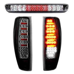 lot 4034 image: Bomusou Tail Light Assembly  3rd Brake Light LED Kit for 2004-2012 Chevy ColoradoGMC Canyon, Brake Taillights and High Mount Stop Light, 3 Pcs, Clear Lens