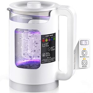 lot 4035 image: Electric Kettle, Intelligent Temp Control, One Wipe Clean, 5 LED Light Coffee Kettle Borosilicate Glass, 1500W Soft Sound Rapid Heating Water Kettle, BPA Free, 1.5L Window-Glass Double Wall Tea Kettle