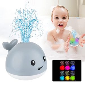 lot 4039 image: Baby Bath Toys-Light Up Bath Toys Whale Baby Toys Automatic Sprinkler Bathtub Toys for Toddlers Infant Kids Boys Girls, Bathtub Toys Pool Bathroom Shower Toy Bath Toys for Toddlers 1-3 Baby Gift