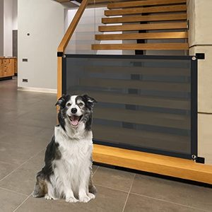 lot 4044 image: Dog Gates for The House 40 X 30, Mesh Baby Gate for Stairs, Portable Folding Magic Pet Gates for Dogs Easily Install Anywhere, No Drilling Puppy Gate for StairsHallwaysDoorwaysIndoor Outdoor