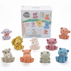 lot 4050 image: Mold Free Animal Baby Bath Toys for Toddlers Infants 6 - 12 Months, 9 Pack No Hole No Mold Silicone Bathtub Toys Eco-Friendly Non Toxic Bathtub Float Toy for Water Play Kids