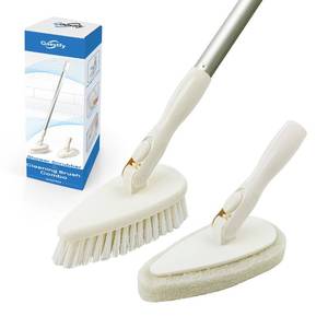 lot 4052 image: Qaestfy Shower Scrubber Cleaning Brush Combo Bath Tub Tile Cleaner Scrubber Brush with 51 Adjustable Long Handle Scrub Brush for Bathroom Shower Bathtub Wall Mop Cleaning Scrubbing